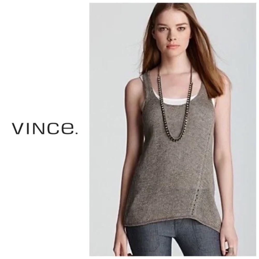 Vince Gray Linen Knit Tank